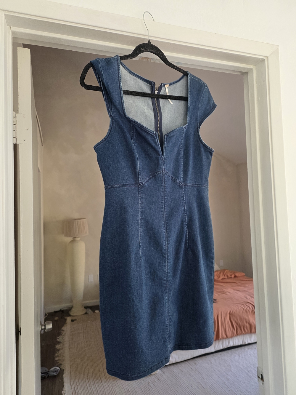 Free People Denim Mini Dress - Navy